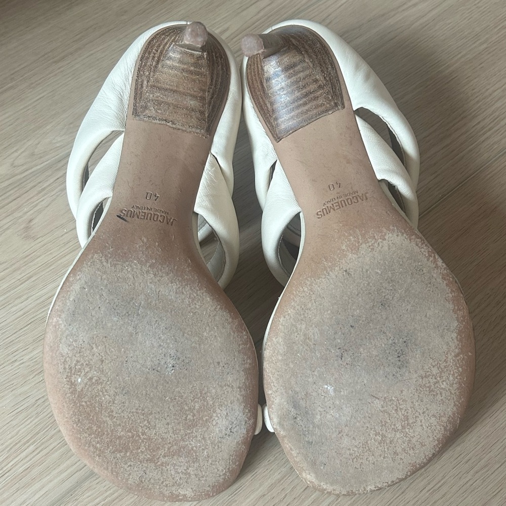Jacquemus Les Sandales Padded Heels – Beige Cream Leather – Size 40 - Picture 7 of 7